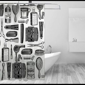 Barber shop shower curtain